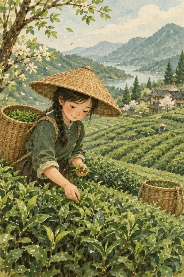 采茶姑娘的夏天 封面插画